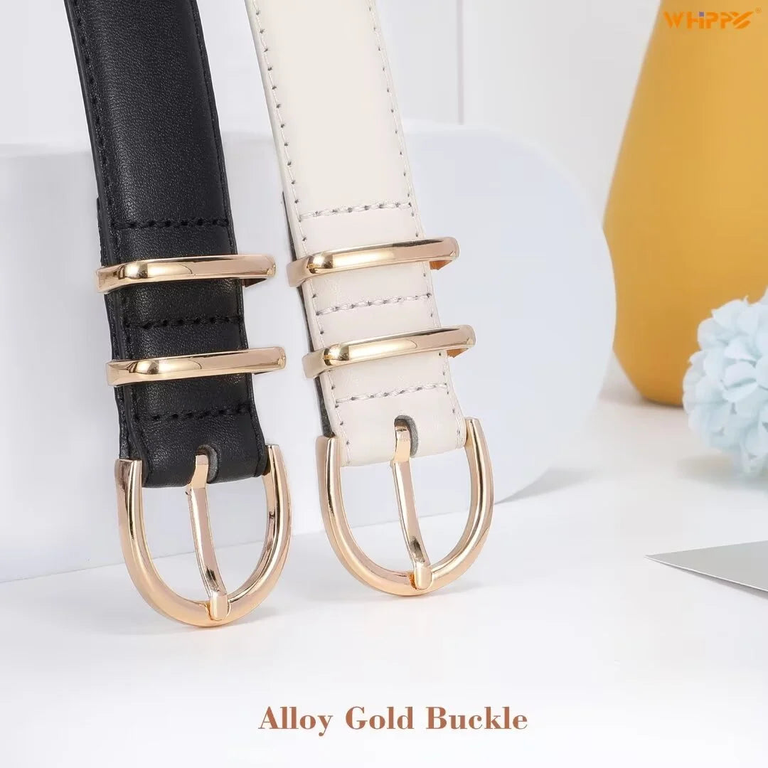 Women Leather Belts Ladies Dresses plus Size Belt for Jeans 2 Pack