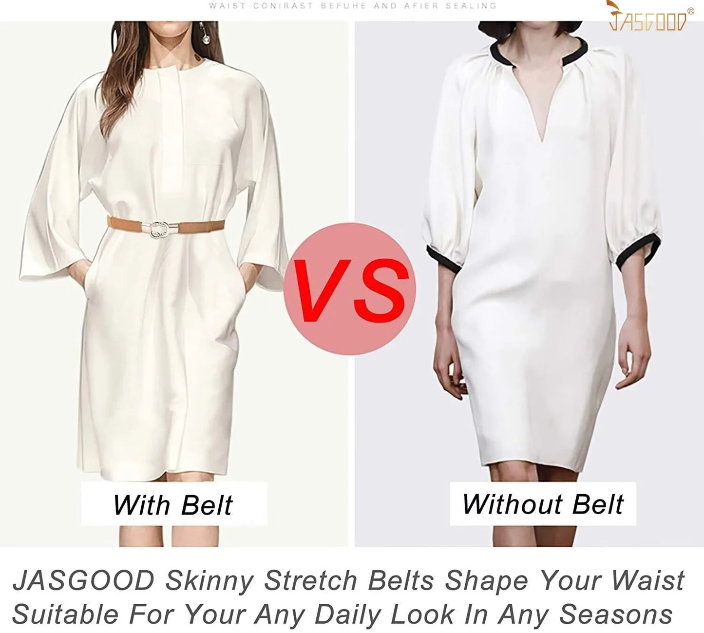 Women Skinny Elastic Belts for Dresses Pants Retro Ladies Belts