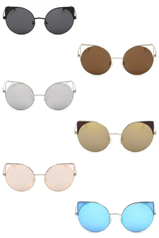Women round Cat Eye Fashion Sunglasses