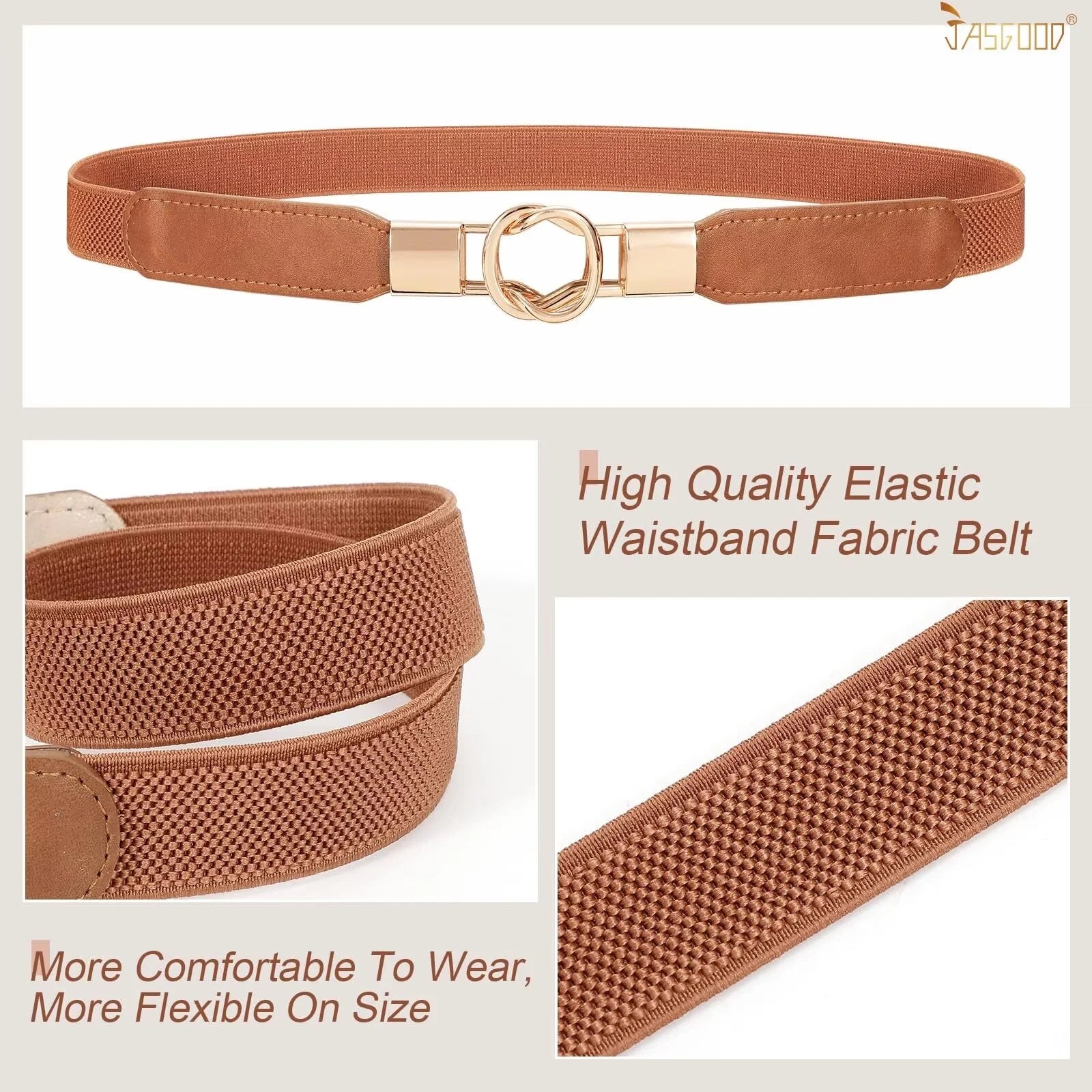Women Skinny Elastic Belts for Dresses Pants Retro Ladies Belts